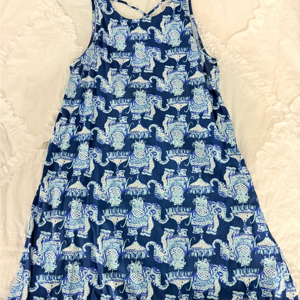 Lilly Pulitzer Blue and White Patterned Dress